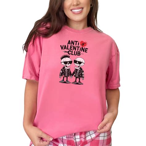 Anti Valentine Club Punk Skeletons T Shirt, Funny Valentines Day T ...