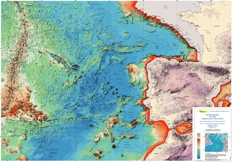 Bathymetry of the North-East Atlantic Map