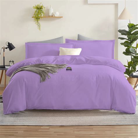 Lilac Duvet Cover Set Solid Comfy Sateen | Duvet cover sets, Blue duvet ...
