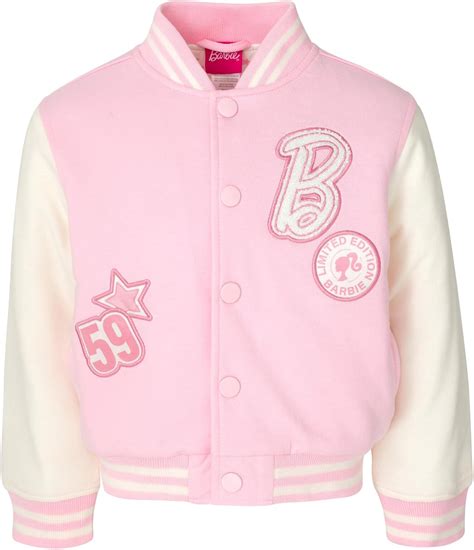 Barbie Little Girls Varsity Bomber Jacket Pink 4 : Amazon.com.mx: Ropa ...