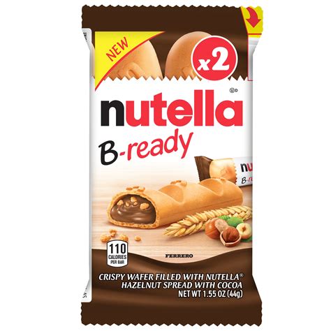 Nutella B-Ready, Crispy Wafer Bread Stick Cookie Filled with Nutella ...