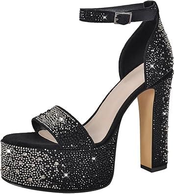Buy GLO GLAMP omen's Platform Synthetic Round Open Toe Block Heels ...