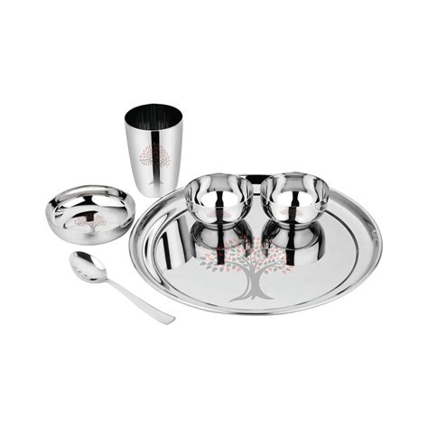 Prabha Stainless Steel Galaxy Thali Laser - Modern Utensils for Elegant ...
