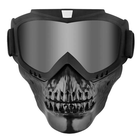 Skull Motorcycle Goggles Mask With Removable Face Mask Motorcycle ATV ...