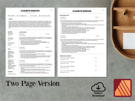 Affinity Publisher Editable Resume Template | Professional CV, Cover ...