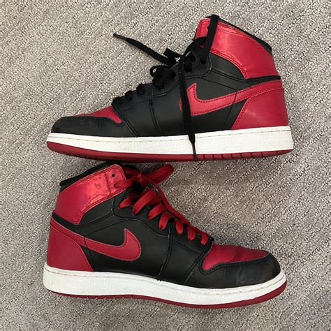 Jordan Red and Black Trainers | Depop