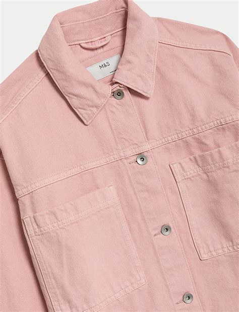 Buy Pure Cotton Denim Relaxed Shacket at Marks & Spencer