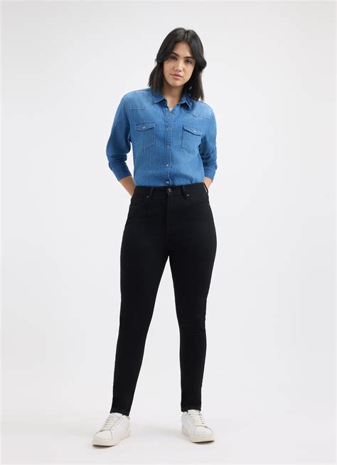 Women Black Skinny Fit High Rise Jeans | Pepe Jeans India