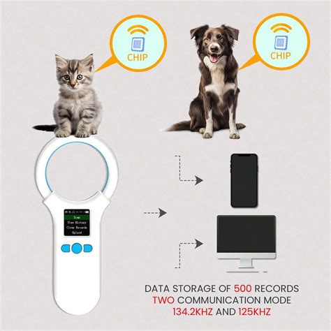 134,2kHz RFID-Lesegerät für Tiere, 125kHz Haustier-ID-Lesegerät, Katzen ...