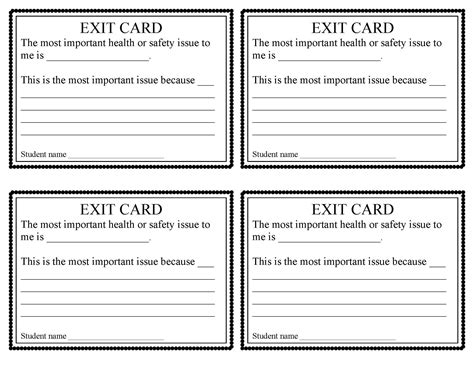 Exit Slips Templates