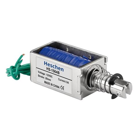 Heschen Solenoid Electromagnet, HS-1564B, DC12V 3A, 20mm Stroke, Force ...