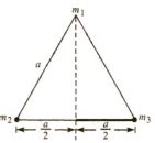 Three point masses m1 , m2 ,m3 are located at the vertices of an ...