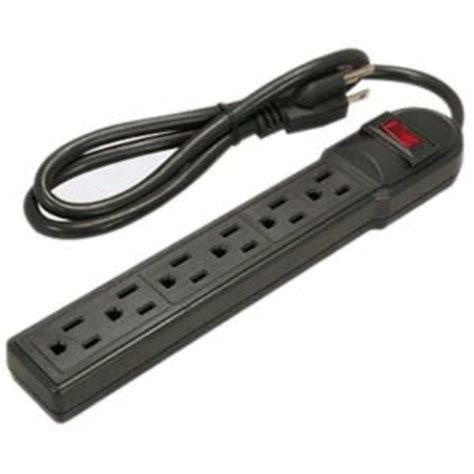 3Ft Black 6 Outlet Surge Protection Power Strip India | Ubuy