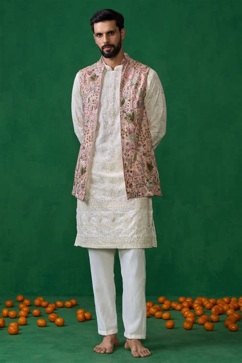POOLPANKH PINK KURTA JACKET SET – AGASHE