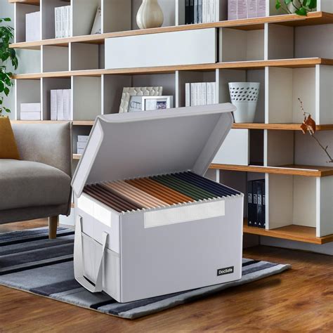 Buy DocSafe File Box Fireproof File Storage Organizer Box with Lid ...