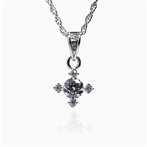 Solitaire Zircon Star Stones Pendant with Chain