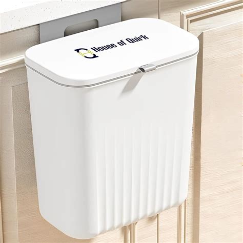 House of Quirk Plastic Hanging Trash Can With Lid, Double-Sided Open ...