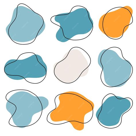 A set of abstract liquid shapes memphis element | Premium Vector