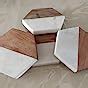 NikkisPride Marble Wooden Mix Tea,Coffee,Cocktail Coaster Hexagon Shape ...
