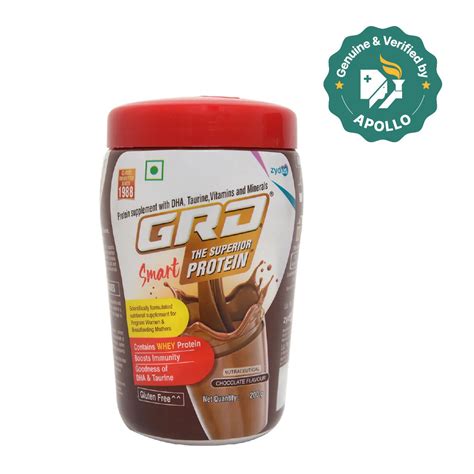 Buy GRD Smart Whey Protein Chocolate Flavour Powder, 200 gm Jar | 19 ...