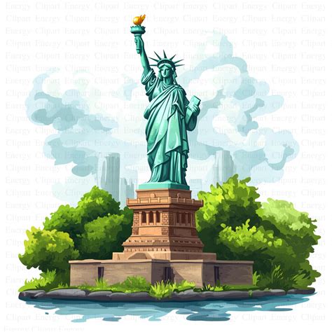 Watrcolor Statue of Liberty Clipart | 10 High Quality Jpgs | Digital ...