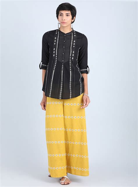 Buy Yellow Flared Culottes @ 1999 | W for woman – wforwoman