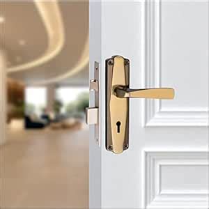 AXION 7 inches Mortice Door Handle Lock Set A119 KY Black Gold Finish ...