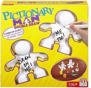 mattel GAMES Pictionary Man Double Draw Game Educational Board Games ...