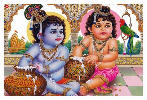 HK PRINTS Bal Krishna Ji Religious Wall Poster for Room (12x18 Inch ...