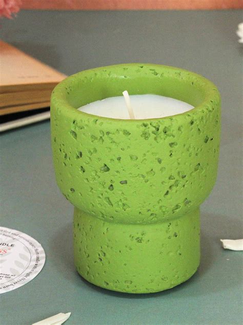Buy | Diwali Green Candles Lavender Scented for Decoration | Tied Ribbons