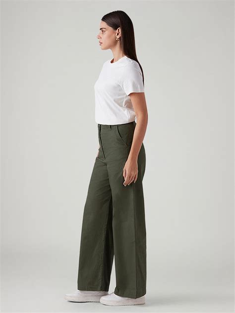 Women's Olive Loose Fit High Rise Trousers – Levis India Store