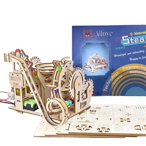 Amazon.com: 3D Wooden Roller Coaster Puzzle Motorized Marble Run ...