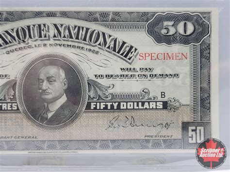 La Banque Nationale $50 Bill 1922 SPECIMEN (See Pics for Varieties ...