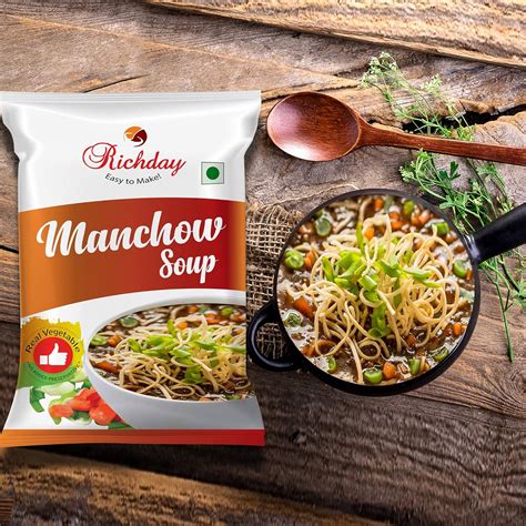 Richday Pack of 24, Manchow Instant Soup Packets, Easy to Prepare (15 g ...