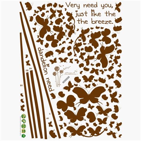 Buy Corsica Nova Brown Butterfly Tree Wall Decal - 45 x 60 cm from ...