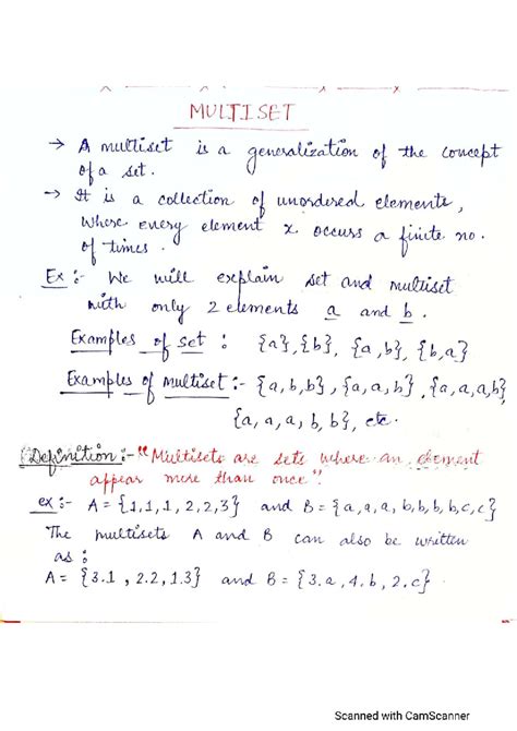 DSTL set theory( multi set) - X MULTISET A multiset is a generalization ...