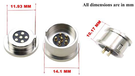 Probots 6P Magnetic Spring Loaded Pogo Pin Circular Polarised Connector ...