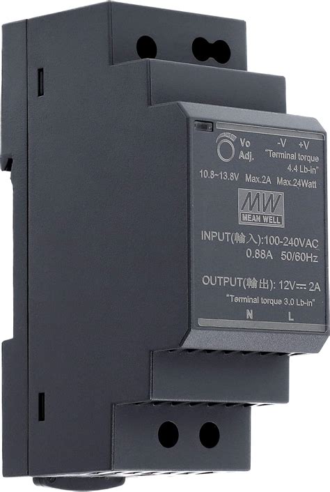 12 VDC | 2 A | 24 Watt | Mean Well HDR-30-12 alimentatore guida DIN ...
