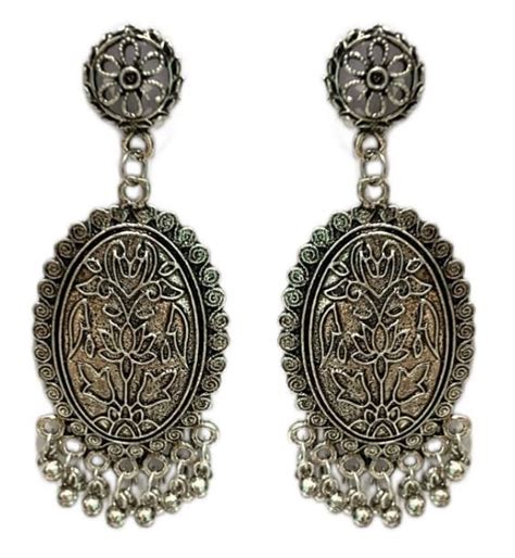 Buy Traditional Lightweight Oxidised Chandbali Earrings For Women's ...
