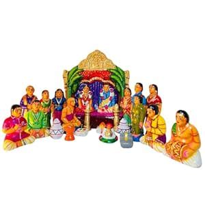 GP Decors Kalyanam Clay Doll Set – Standard Size Multicolour Wedding ...