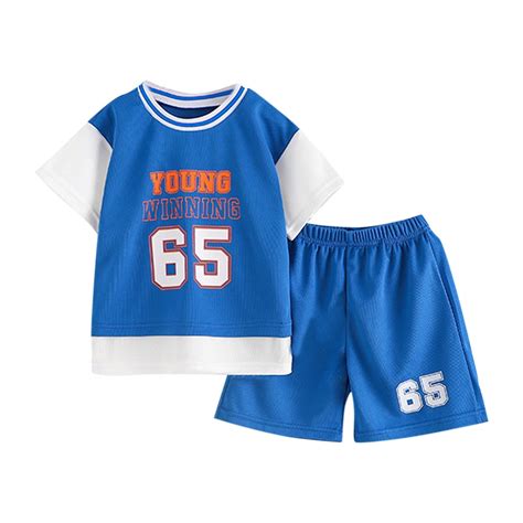 Baby Boys Athletic Clothing Two-Piece Sets Short Sleeve Top and Elastic ...