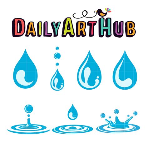 Water Drops Clip Art Set – Daily Art Hub // Graphics, Alphabets & SVG