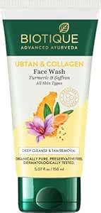 Biotique Ubtan & Collagen Face Wash for Tan Removal & Enhancing Skin ...