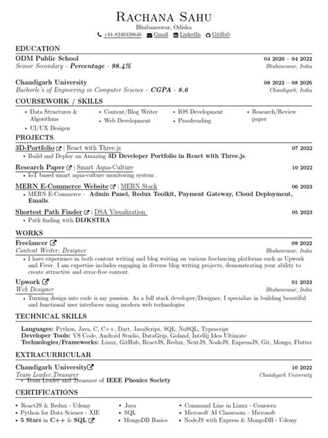 Resume Overleaf | PDF | Information Technology | Software Development