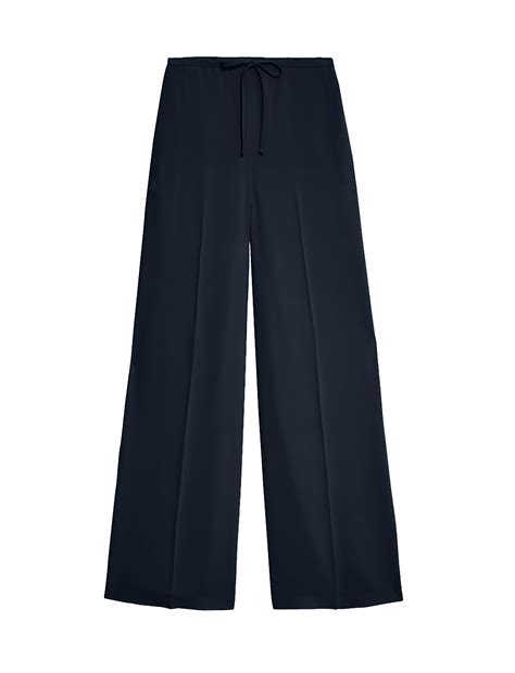 Buy Crepe Elasticated Waist Wide Leg Trousers at Marks & Spencer