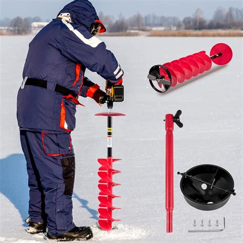 VEVOR Ice Drill Auger, 8" Diameter Nylon Ice Auger, 39" Length Ice ...