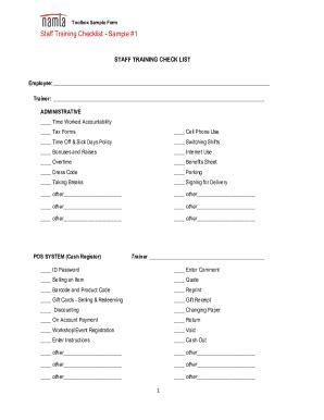 Fillable Online Best Free Employee Training Templates and Checklists ...