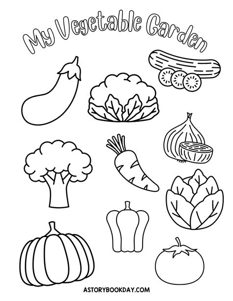 Free Vegetable Group Coloring Page Printable