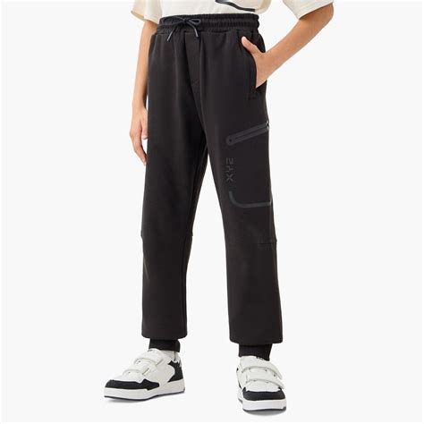 Buy Kappa XYZ Logo Print Joggers with Pockets and Drawstring Closure ...