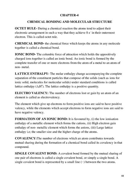 Chemical Bonding AND Molecular Structure - CHAPTER- CHEMICAL BONDING ...